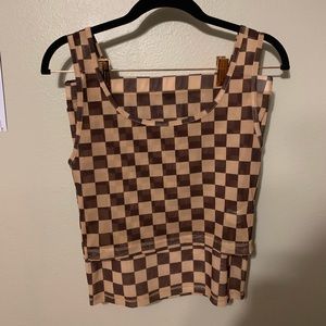 Sheer Checkered Two Piece set